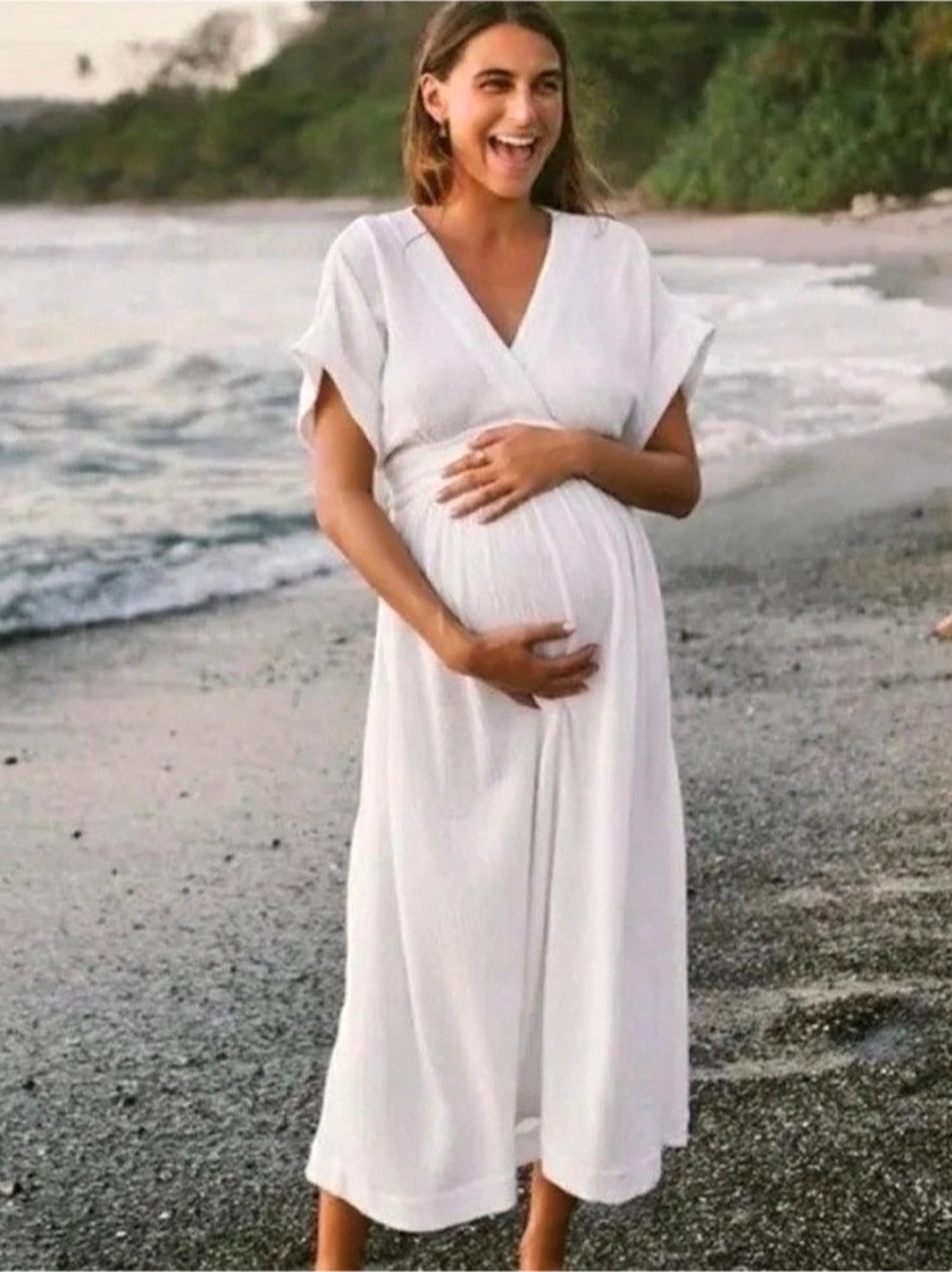 Hatch The Carolina Maternity Dress White Cotton Maternity Dress Size